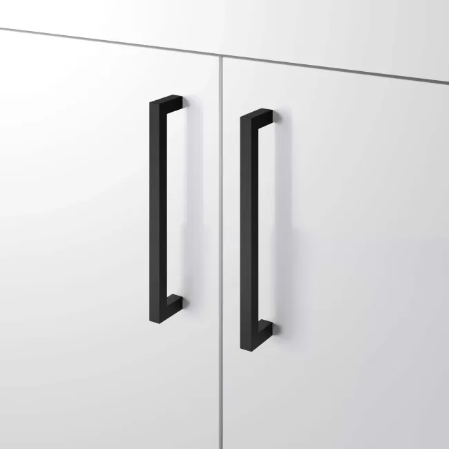 Mersey Gloss White Basin Vanity 500mm - Black Accents