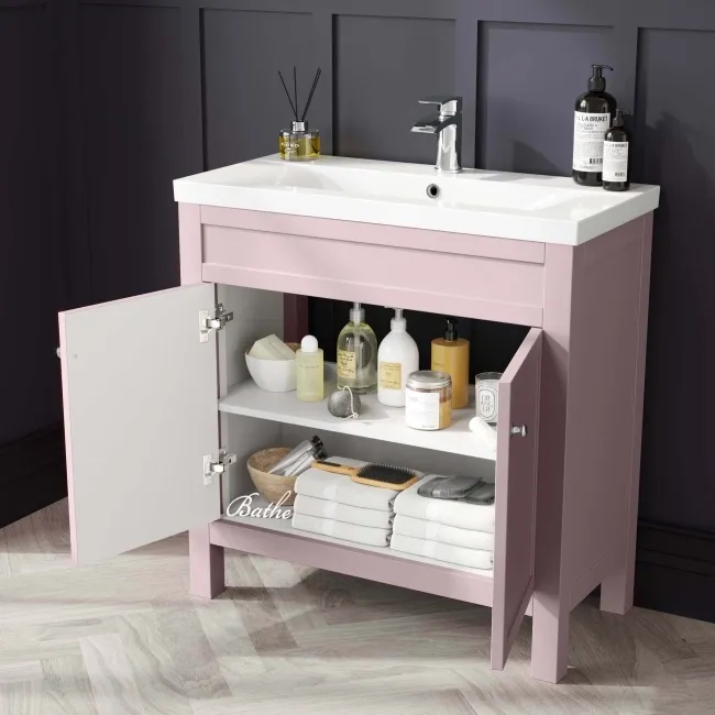 Bermuda Cashmere Pink Basin Vanity 800mm