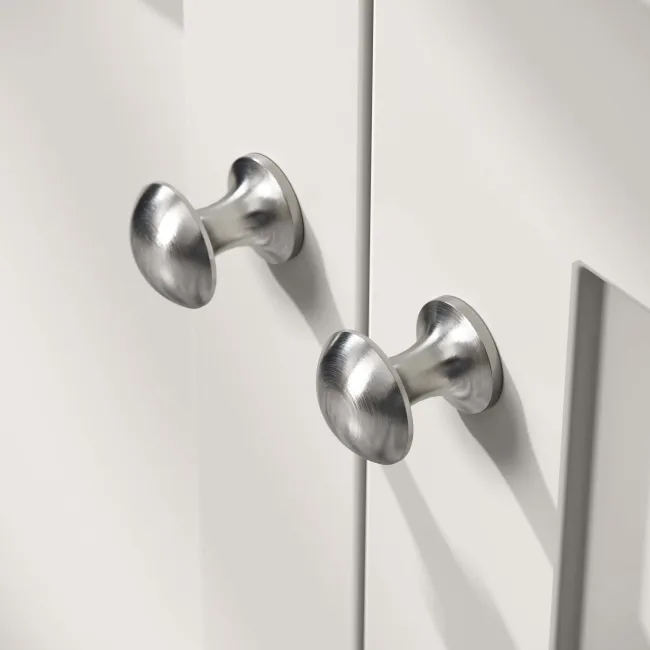 Milos Cotton White Basin Vanity 500mm - Brushed Handles