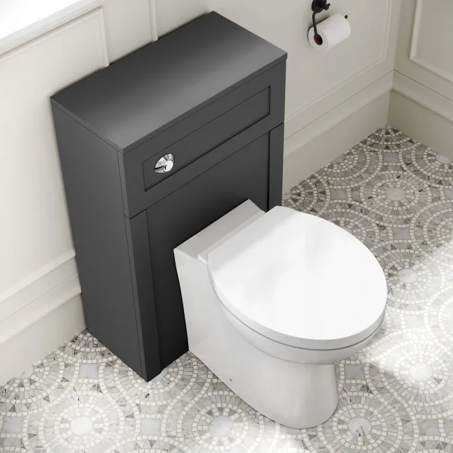 Milos Slate Grey Combination Vanity Basin and Austin Toilet 1000mm - Chrome Handles
