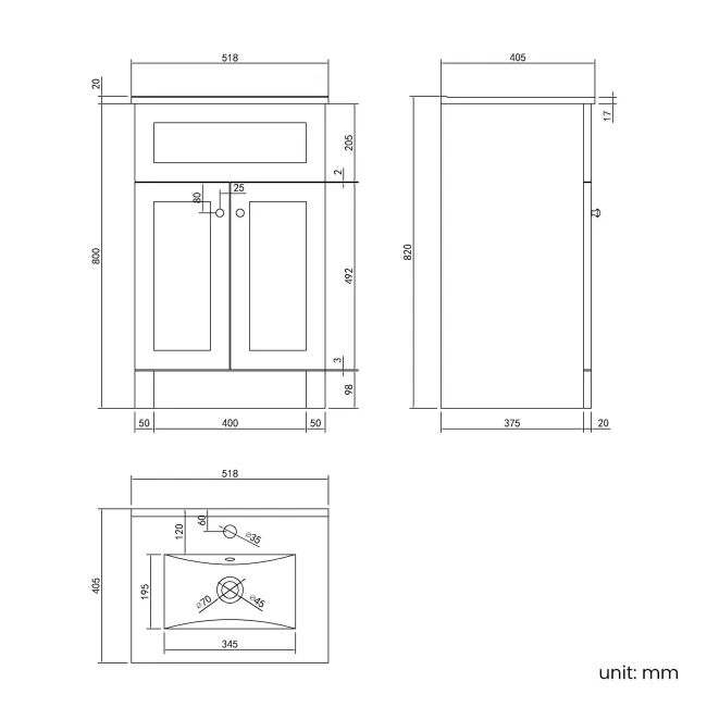 Milos Slate Grey Combination Vanity Basin and Austin Toilet 1000mm - Chrome Handles