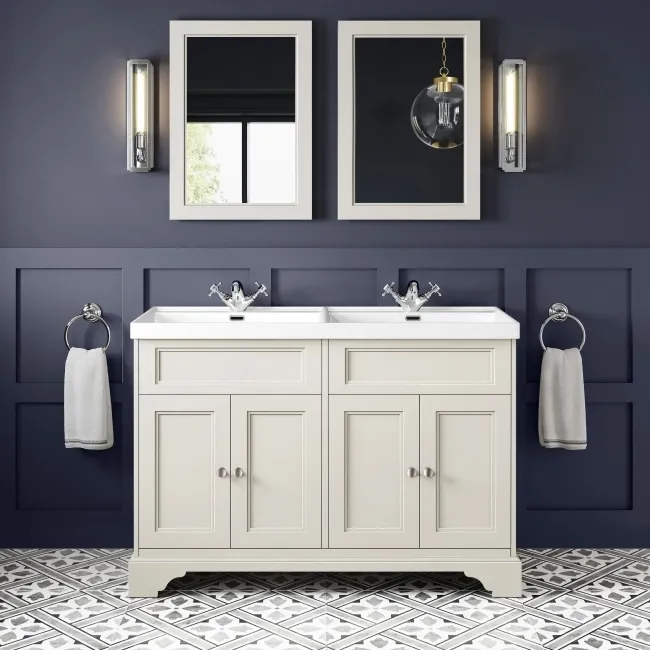 Lucia Chalk White Double Basin Vanity 1200mm