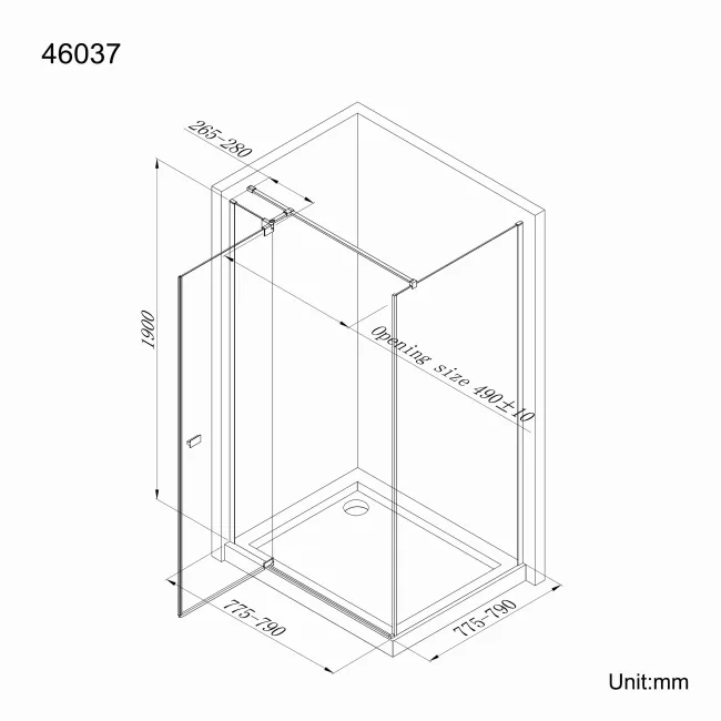 Vienna Easy Clean 8mm Hinged Shower Enclosure 800x800mm