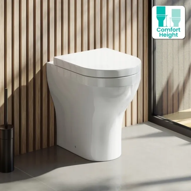 Troy Rimless Comfort Height Back To Wall Toilet With Premium Soft Close Seat