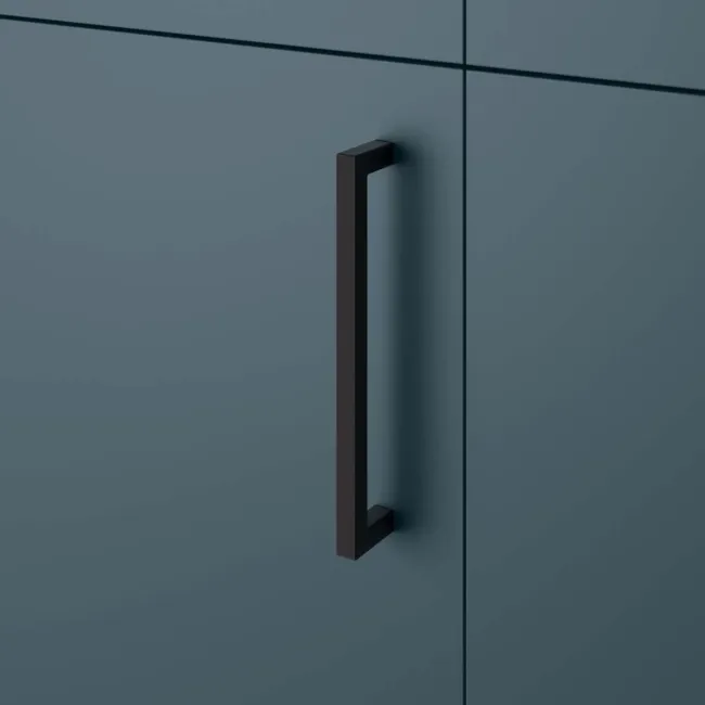 Harper Navy Blue Side Cabinet Unit 300mm - Black Accents