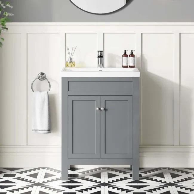 Bermuda Dove Grey Basin Vanity 600mm