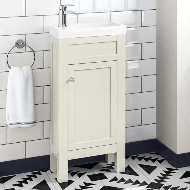 Bermuda Chalk White Cloakroom Basin Vanity 400mm