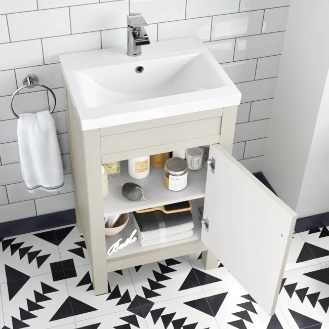 Bermuda Chalk White Basin Vanity 500mm