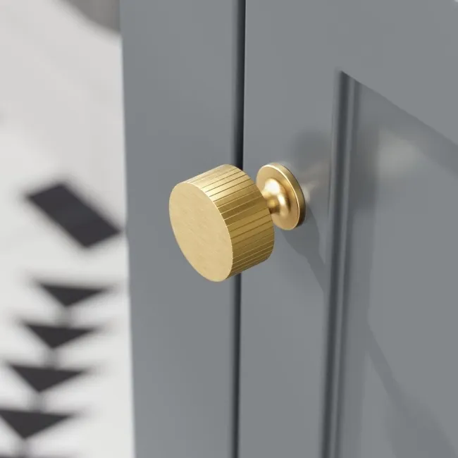 Bermuda Dove Grey Basin Vanity 500mm - Brushed Brass Accents