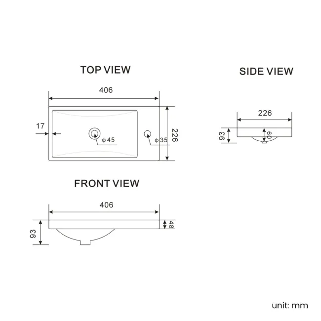 Bermuda Dove Grey Cloakroom Basin Vanity 400mm - Brass Knurled Handles