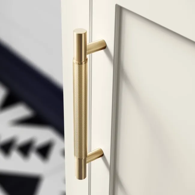 Bermuda Chalk White Cloakroom Basin Vanity 400mm - Brass Knurled Handles