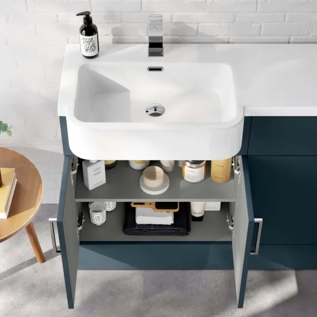 Harper Navy Blue Combination Vanity Basin and Tucson Toilet 1200mm - Left Handed