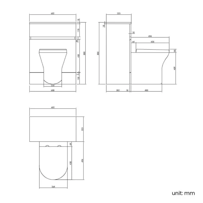 Foster Tungsten Grey Back To Wall Unit and Tucson Toilet