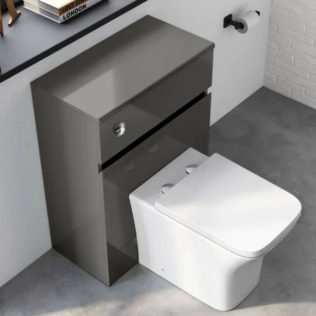 Foster Tungsten Grey Back To Wall Unit and Houston Toilet