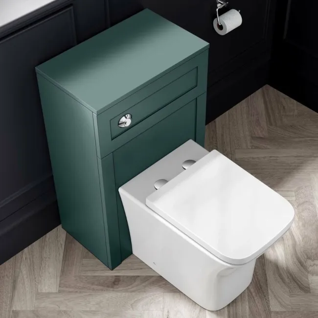 Capri Mystic Green Combination Vanity Basin and Houston Toilet 1050mm - Chrome Handles