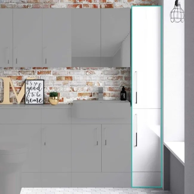 Harper Gloss White Floor Standing Tall Cabinet Unit 1900x300mm