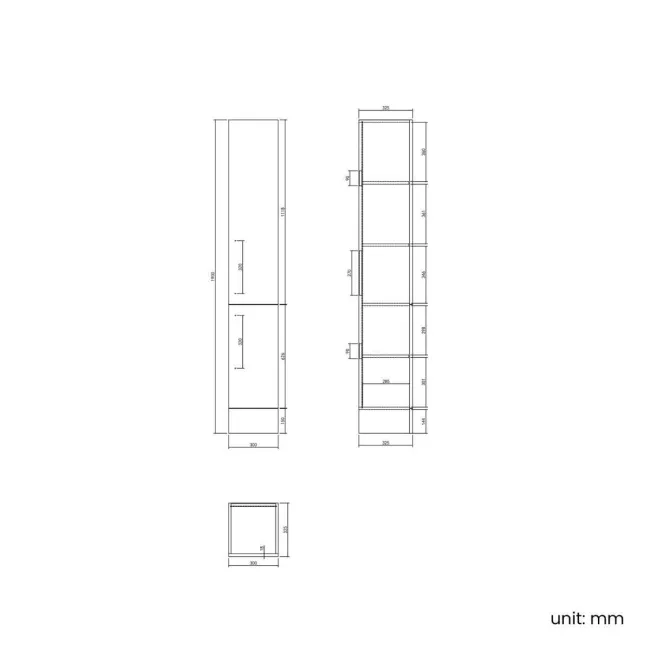 Harper Gloss White Floor Standing Tall Cabinet Unit 1900x300mm