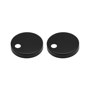 Matt Black Toilet Seat Round Hinge Cover Caps 51.6mm