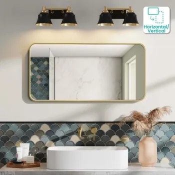 Olivia Brushed Brass Rectangular Bathroom Mirror 500x1000mm