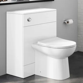 Harper Gloss White Back To Wall Unit and Aruba Toilet