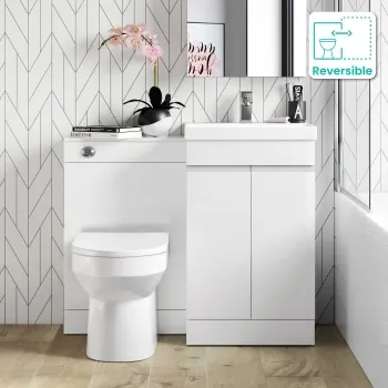 Trent Gloss White Combination Vanity Basin and Miami Toilet 1000mm