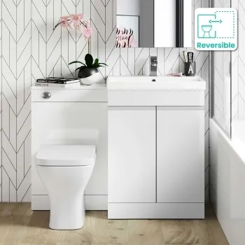 Trent Gloss White Combination Vanity Basin and Atlanta Toilet 1100mm
