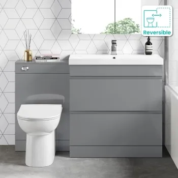 Trent Stone Grey Combination Basin Drawer and Aruba Toilet 1300mm