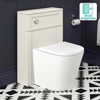 Traditional Chalk White Slimline Back To Wall Unit and Boston Toilet