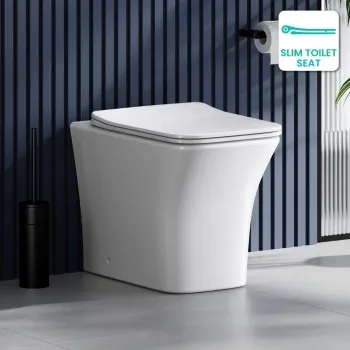 Houston Rimless Back To Wall Toilet With Premium Soft Close Slim Seat