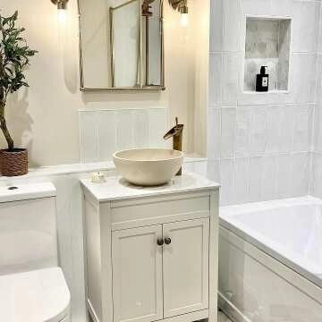 Bermuda Chalk White Cabinet with Marble Top 600mm - Excludes Counter Top Basin