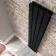 Faro Matt Black Double Flat Panel Vertical Radiator 1600x280mm