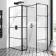 Munich Matt Black Grid 8mm Walk In Shower Enclosure 1000mm & 800mm Glass with Pivotal Return Panel