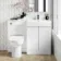 Trent Gloss White Combination Vanity Basin and Aruba Toilet 1100mm - Right Handed