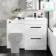 Avon Gloss White Basin Drawer Vanity and Back To Wall Toilet Unit 1100mm (Excludes Toilet) - Black Accents