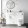 Harper Gloss White Combination Vanity Basin and Aruba Toilet 1200mm - Black Accents - Left Handed
