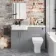 Harper Stone Grey Combination Vanity Basin and Atlanta Toilet 1200mm - Black Accents - Left Handed