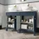 Bermuda Inky Blue Vanity with Marble Top & Oval Counter Top Basin 1200mm - Brushed Brass Accents