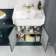 Monaco Inky Blue Traditional Basin Vanity and Back To Wall Unit 1500mm (Excludes Pan & Cistern) - Brushed Brass Accents