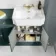 Monaco Midnight Green Traditional Basin Vanity and Back To Wall Unit 1500mm (Excludes Pan & Cistern) - Brushed Brass Accents