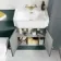 Monaco Midnight Green Combination Vanity Traditional Basin and Seattle Toilet 1200mm - Brushed Brass Accents
