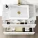 Elba Gloss White Wall Hung Drawer Vanity with Marble Top & Cody Basin 800mm - Brushed Brass Accents