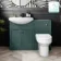 Capri Mystic Green Combination Vanity Basin and Denver Toilet 1150mm - Chrome Handles