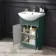 Capri Mystic Green Vanity with Semi Recessed Basin 550mm - Traditional Handles