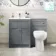 Milos Fog Grey Combination Vanity Basin and Austin Toilet 1100mm - Chrome Handles