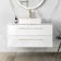 Elba Gloss White Wall Hung Drawer Vanity with Marble Top & Cody Basin 1000mm - Brushed Brass Accents