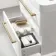 Omaha Gloss White Wall Hung Basin Drawer Vanity 600mm - Brushed Brass Accents