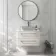 Omaha Linen White Wall Hung Drawer Vanity with Marble Top 800mm - Excludes Counter Top Basin