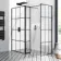 Munich Matt Black Grid 8mm Walk In Shower Enclosure 1000mm & 700mm Glass with Pivotal Return Panel