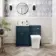 Milos Navy Blue Combination Vanity Basin and Houston Toilet 1000mm - Chrome Handles