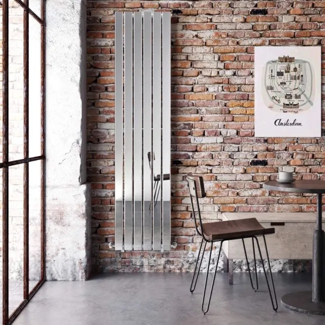 Faro Chrome Single Flat Panel Vertical Radiator 1800x420mm